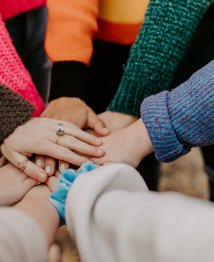 Hands joined together in solidarity